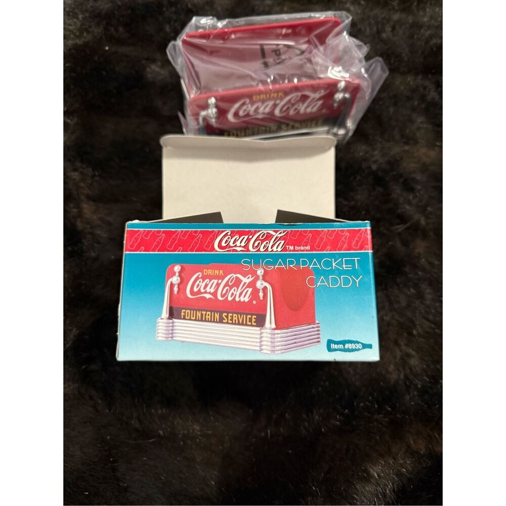 Vintage~1997~Drink Coca Cola~FOUNTAIN SERVICE~Sugar Caddy Holder~RED&SILVER New